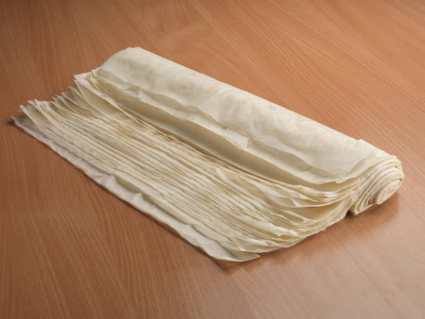 istock Turkish Dough Yufka on wooden table. 1094676432