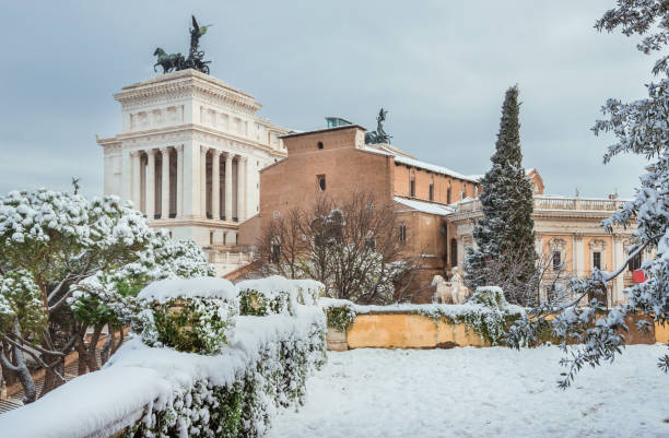 istock Capitoline Hill in Rome with snow 1094689738
