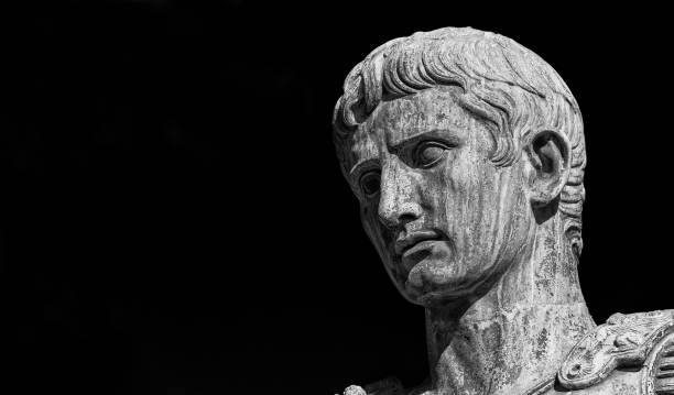 istock Caesar Augustus, first emperor of Ancient Rome (Black and White with copy space) 1094694894