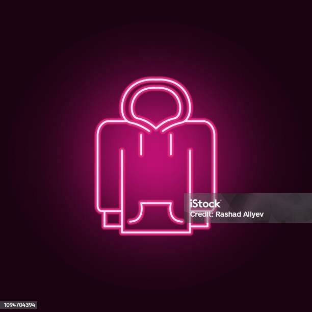 Hood Icon Elements Of Clothes In Neon Style Icons Simple Icon For Websites Web Design Mobile App Info Graphics Stock Illustration - Download Image Now
