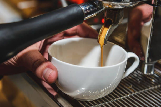 istock Yellow coffee machine with a cup for the whole frame 1094706832