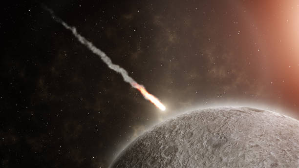 istock Meteor flies to Moon - Stock Footage 1094707748