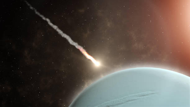 istock Meteor flies to Uranus - Stock Footage 1094708106
