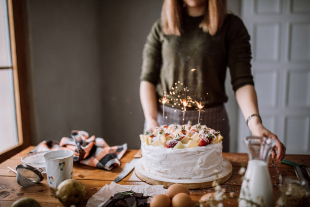 istock Delicious Birthday Cake Sparkles With Sprinkles On 1094716712