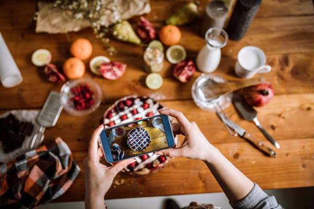istock Taking Pictures Of Delicious Decorated Pie 1094716786