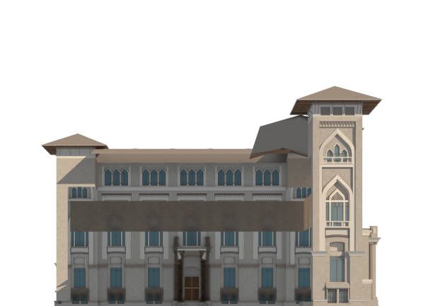 istock Original design Middle East building isolated on white background 3d illustration 1094728802