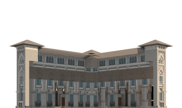 istock Original design Middle East building isolated on white background 3d illustration 1094728810