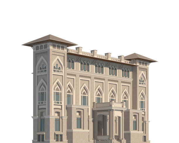 istock Original design Middle East building isolated on white background 3d illustration 1094728844