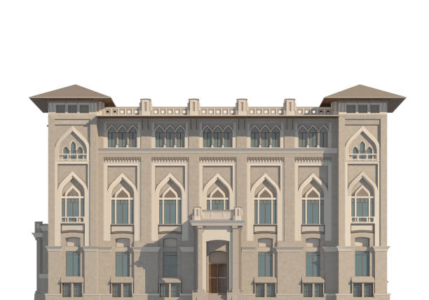 istock Original design Middle East building isolated on white background 3d illustration 1094728866