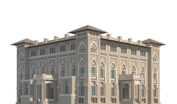 istock Original design Middle East building isolated on white background 3d illustration 1094728868