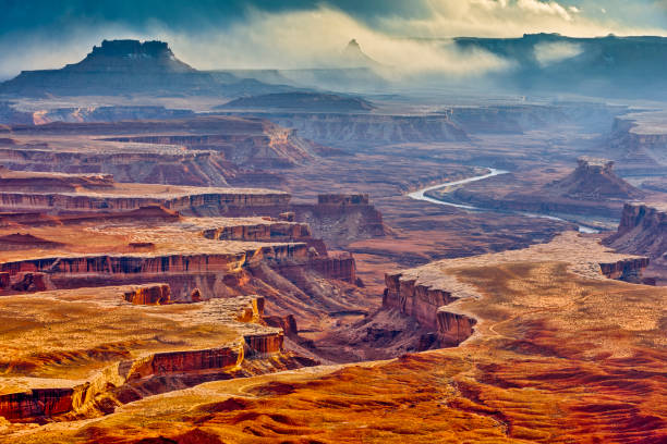 национальный парк каньонлендс - rock pattern canyon usa стоковые фото и изображения