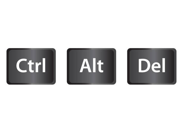 Ctrl, Alt and Del on white background. flat style. keybord shortcut icon for your web site design, logo, app, UI. three button for fix computer symbol. Ctrl, Alt and Del Keyboard button concept. Ctrl, Alt and Del on white background. flat style. keyboard shortcut icon for your web site design, logo, app, UI. three button for fix computer symbol. Ctrl, Alt and Del Keyboard button concept. delete key stock illustrations