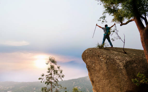 istock A man on top of the rock 1094751168