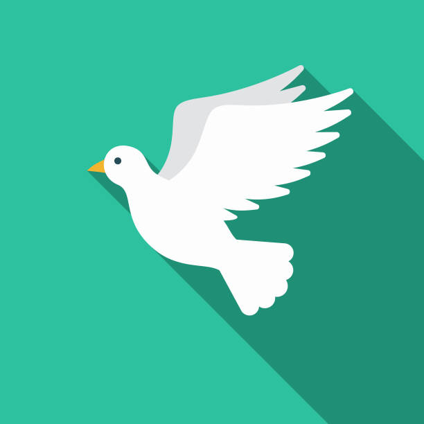 Dove Christian Icon A flat design/thin line icon on a colored background. Color swatches are global so it’s easy to edit and change the colors. File is built in CMYK for optimal printing and the background is on a separate layer. god is love stock illustrations