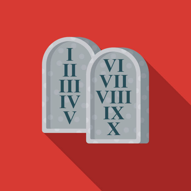 десять заповедей христианской иконы - roman numeral stock illustrations