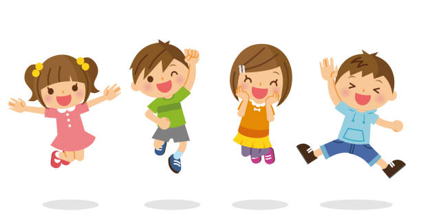 Children to jump. Children to jump. preschool illustrations stock illustrations