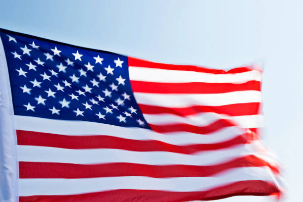 istock Close-up of American flag 1094759420