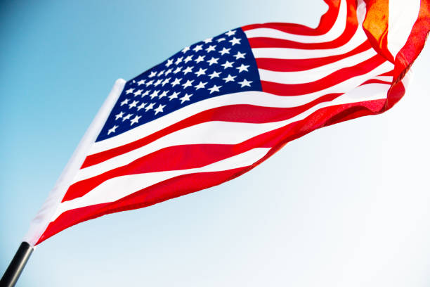 istock Close-up of American flag 1094760538