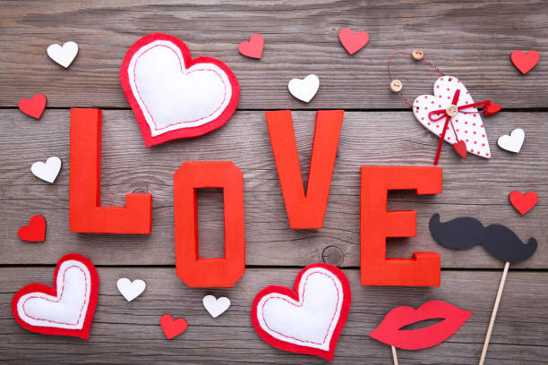 istock Valentine's day background with decoration on grey background. 1094767406