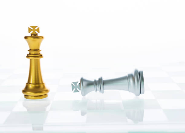istock Golden king standing and silver lying down 1094770644