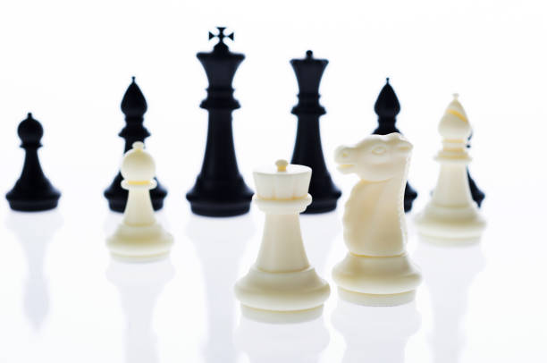 istock Knight and rook in the white background 1094770698