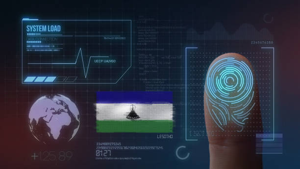 istock Finger Print Biometric Scanning Identification System. Lesotho Nationality 1094770942