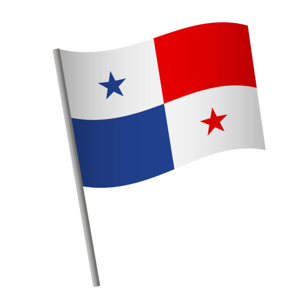 Panama flag icon. Panama flag icon. National flag of Panama on a pole vector illustration. panamanian flag stock illustrations