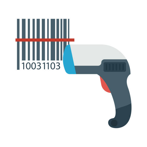 illustrazioni stock, clip art, cartoni animati e icone di tendenza di lettore di codici a barre scanner - bar code reader illustrations