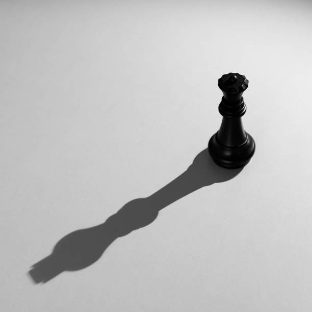 istock Black chess queen with the shadow of a king 1094776406