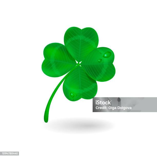 Clover Numbers Realistic Fourleaf Clover Illustration Stock Illustration - Download ...