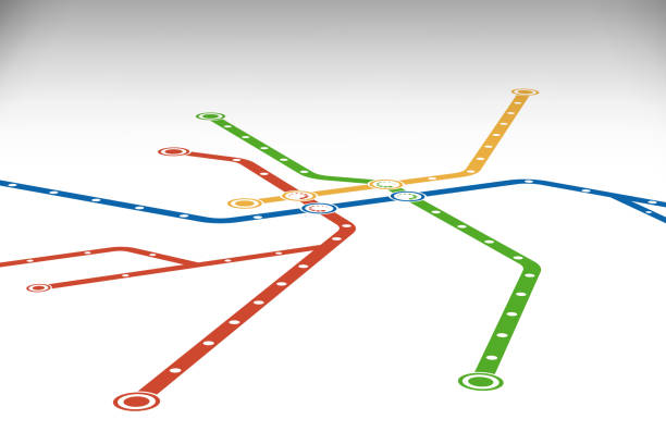 illustrations, cliparts, dessins animés et icônes de abstrait métro ou métro carte modèle de conception. - gare paris
