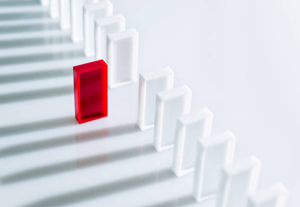 The red domino stands out