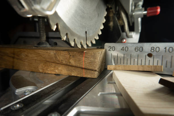 istock Teeth on a circular saw in close up with wood 1094807364