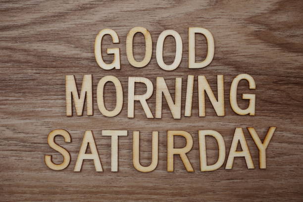 istock Good Morning Saturday text message on wooden background 1094809878
