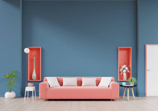 istock Modern living room interior with sofa and green plants,lamp,table 1094810038