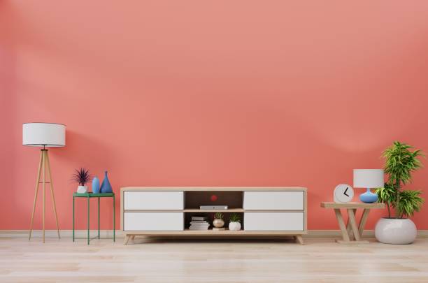 istock Cabinet TV in modern room with decoration 1094810080
