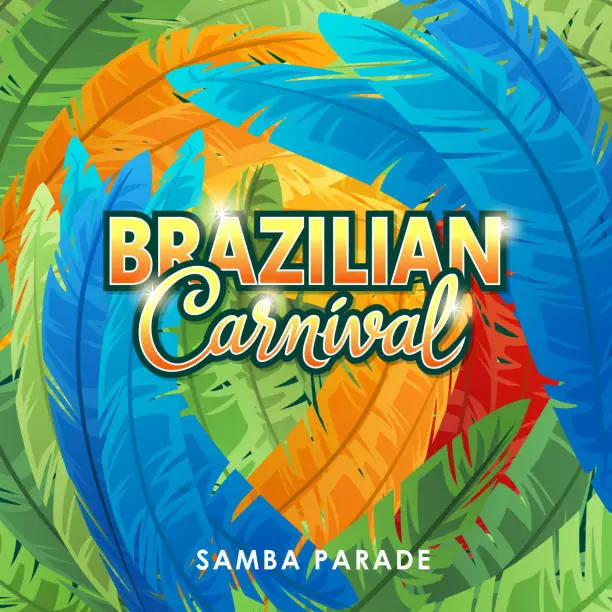 Vector illustration of Brazilian Carnival Samba Parade