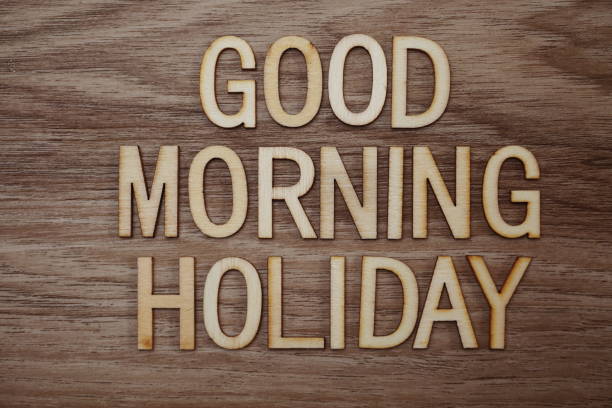 istock Good Morning Holiday text message on wooden background 1094810266