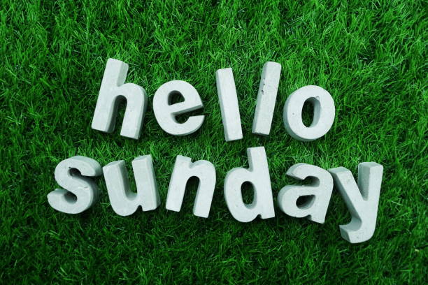 istock Hello Sunday made from concrete alphabet 1094811990
