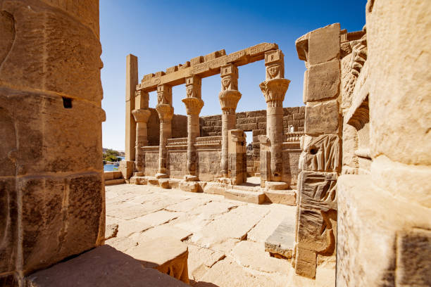 Philae temple in Egypt near Aswan stock photo