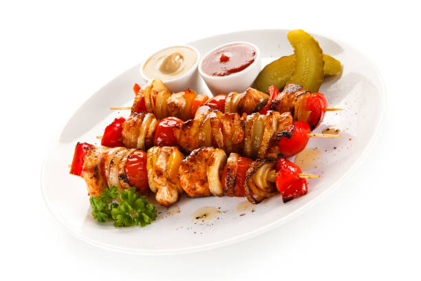istock Kebab - grilled meat and vegetables 1094813616