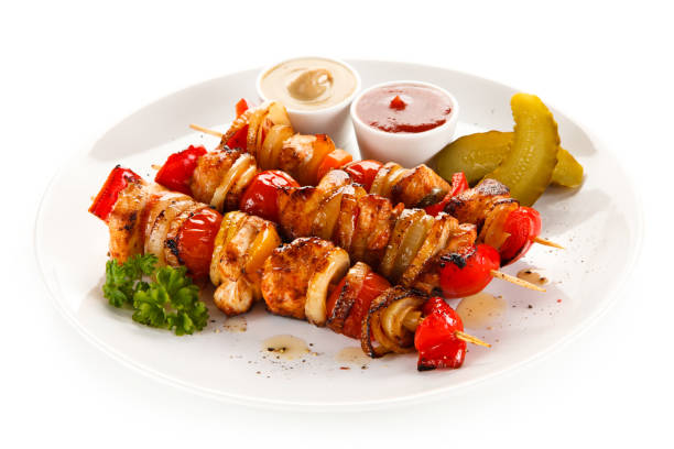 istock Kebab - grilled meat and vegetables 1094814024