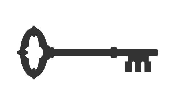 древний ключ - lock padlock security equipment metallic stock illustrations