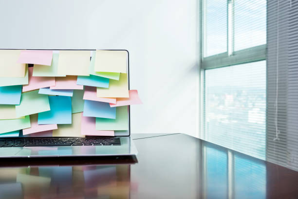 istock Laptop screen full of adhesive notes 1094827002