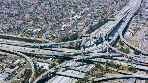 istock Aerial view of highway intersection 1094831804