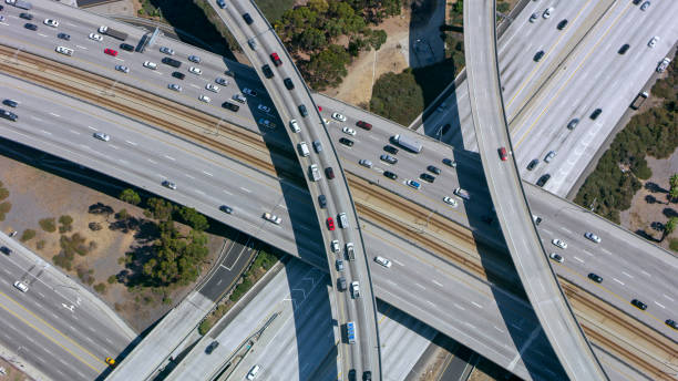 istock Aerial view of traffic on highway 1094831822