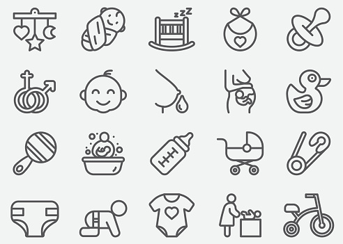 Baby and Newborn Line Icons