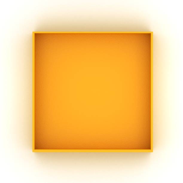 желтая пустая коробка - yellow box стоковые фото и изображения
