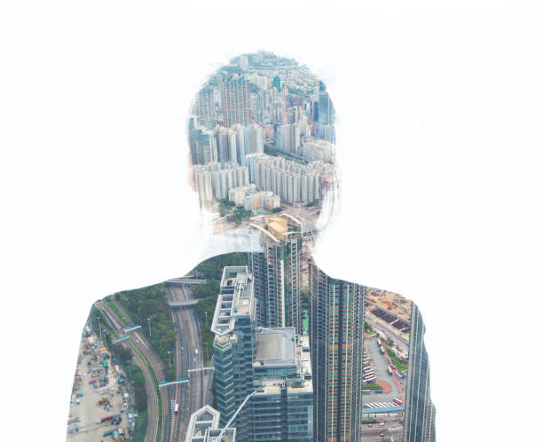 istock Multi exposure of businesswoman's back 1094833380