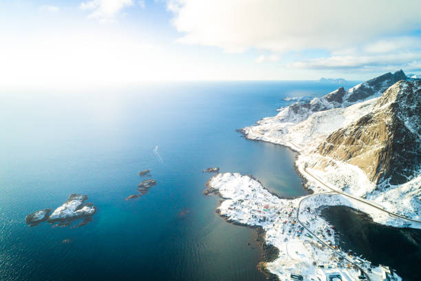istock Aerial view of Norway sunny winter 1094834656